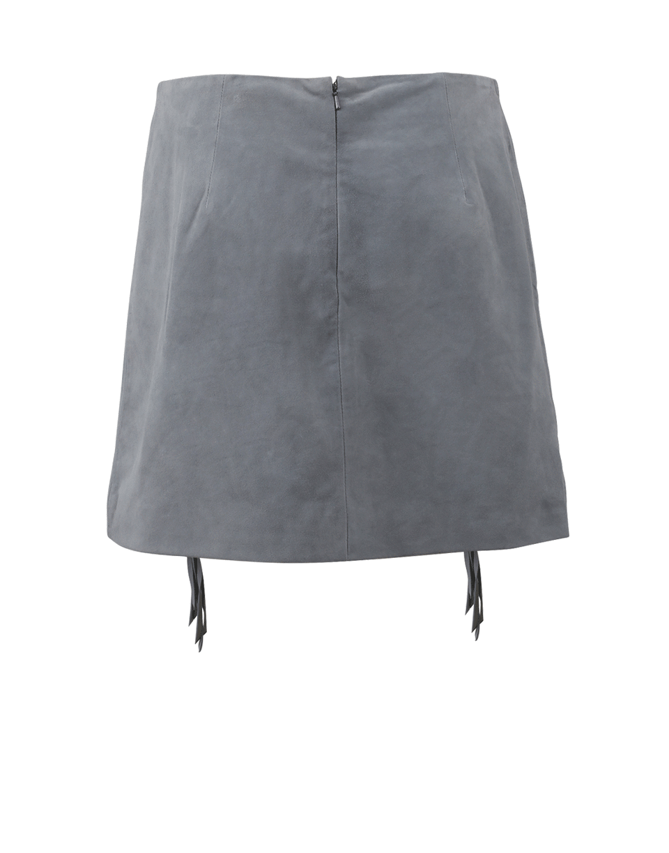 METEO BY YVES SALOMON-Suede Fringe Skirt-