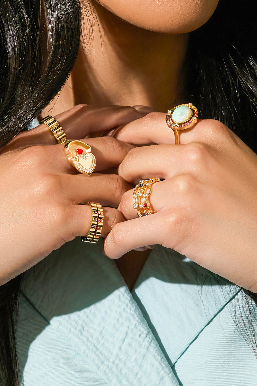 Diamond  Heart Locket Signet Ring