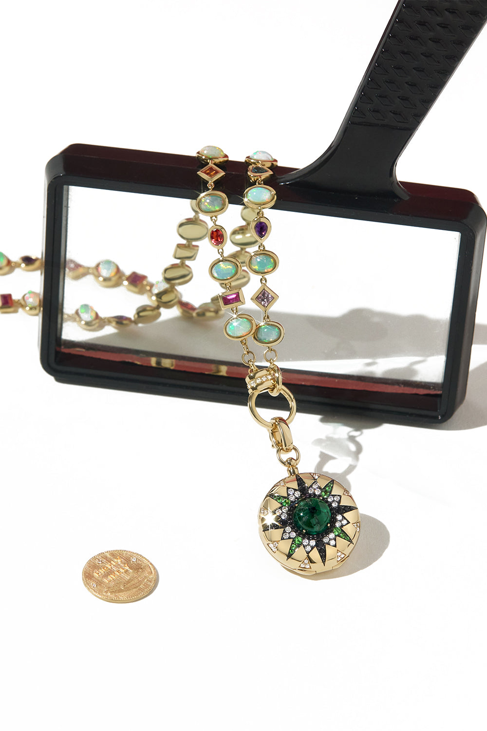 Emerald Diamond Major Decision Locket Pendant