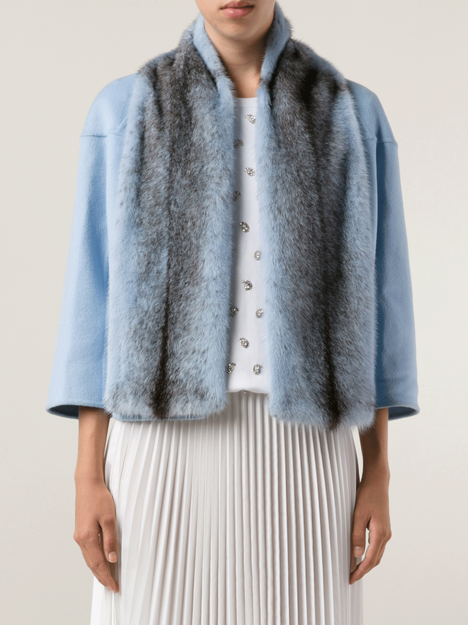 MICHAEL KORS-Dyed Mink Scarf-ICE