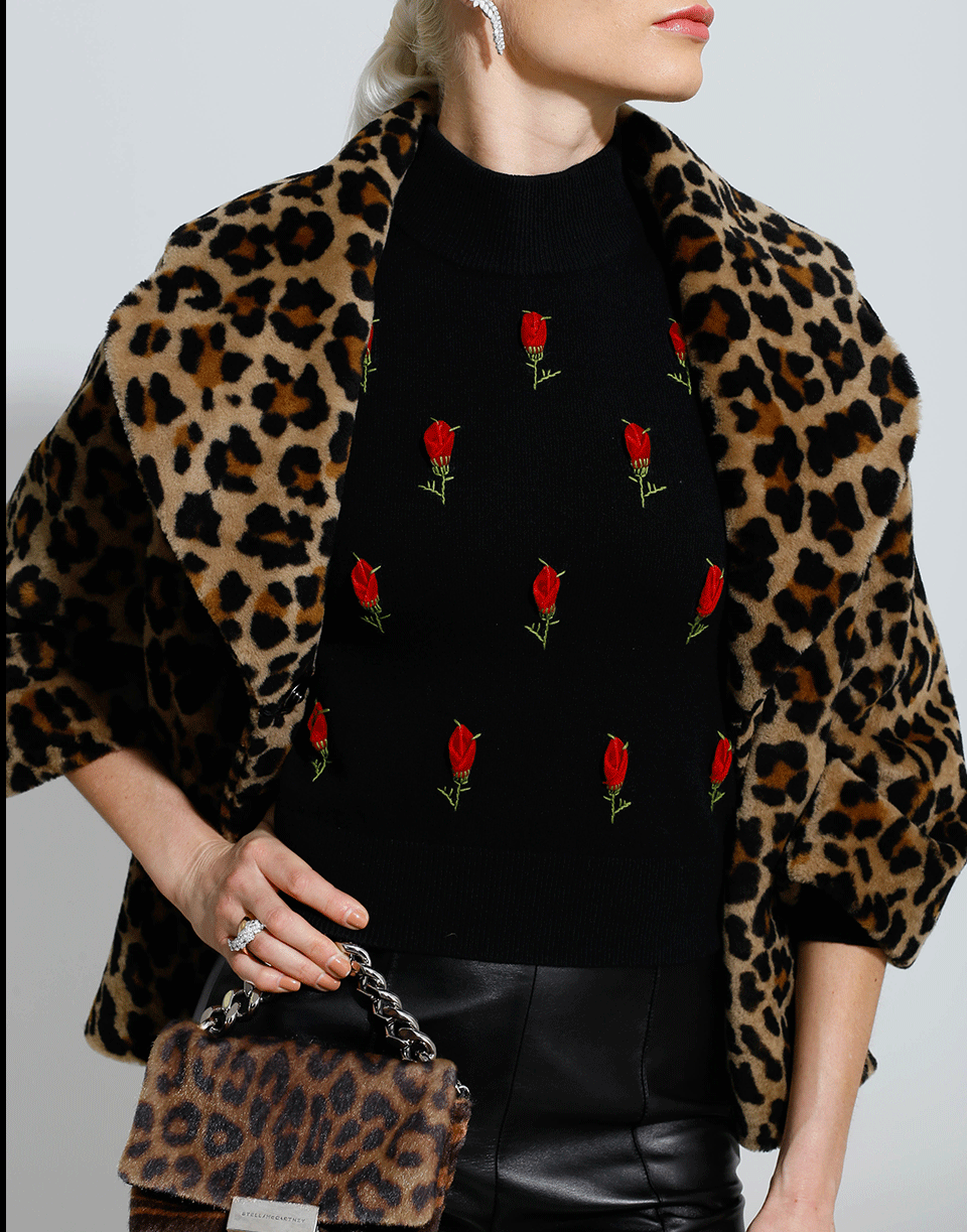 MICHAEL KORS-Leopard Shearling Jacket-