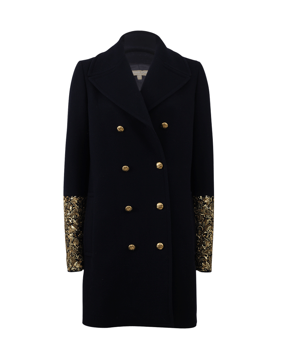 MICHAEL KORS-Bouillionne Cuff Coat-NAVY