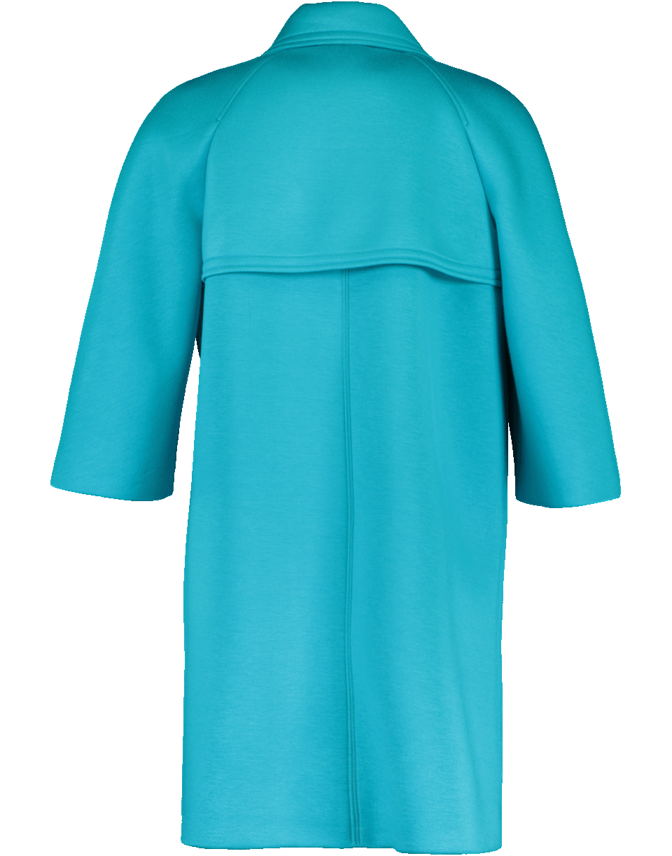 MICHAEL KORS-Scuba Jersey Balmacaan Coat-TURQ