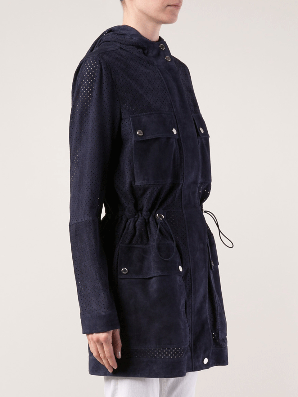 MICHAEL KORS-Suede Perforated Anorak-