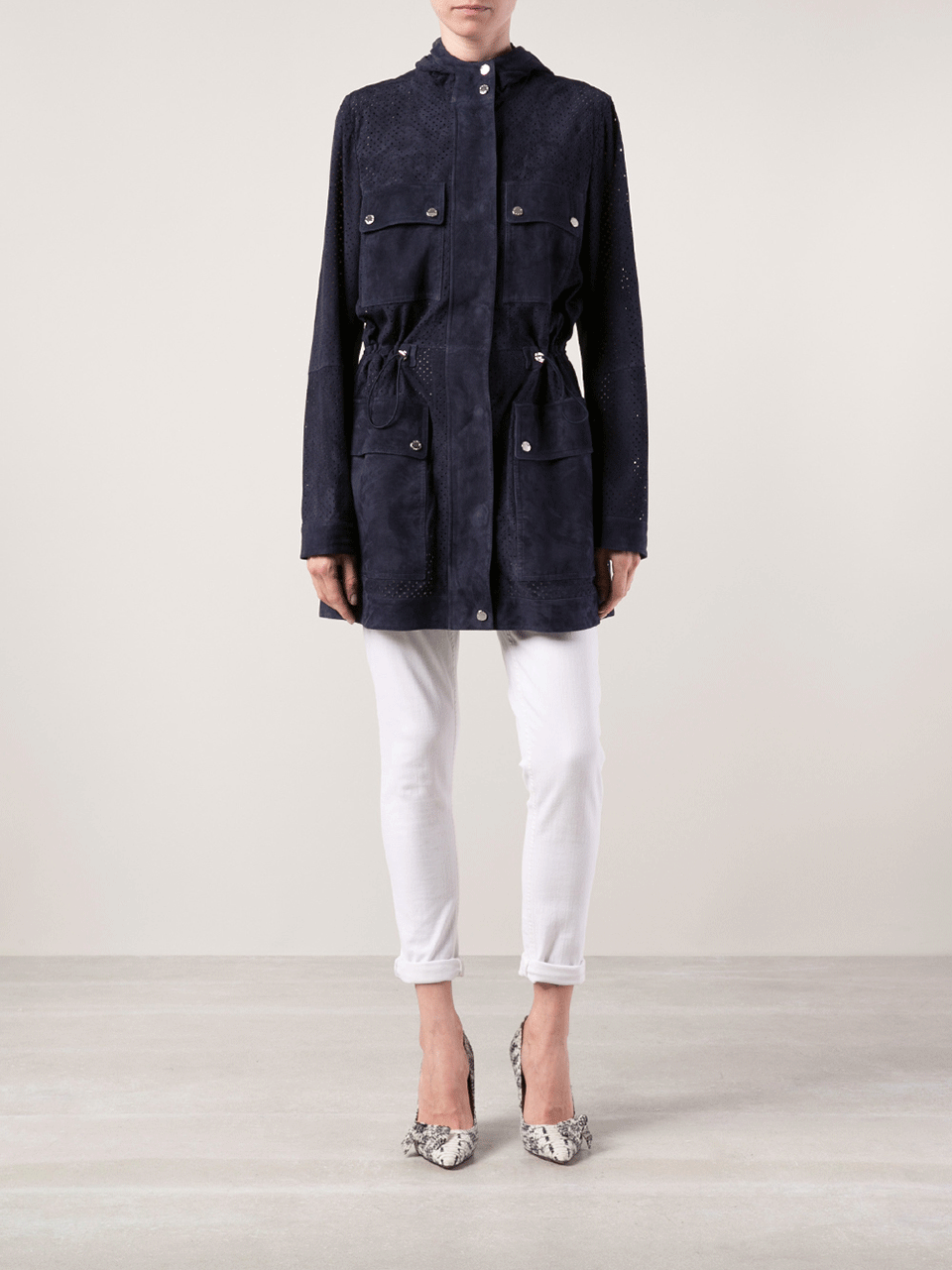MICHAEL KORS-Suede Perforated Anorak-