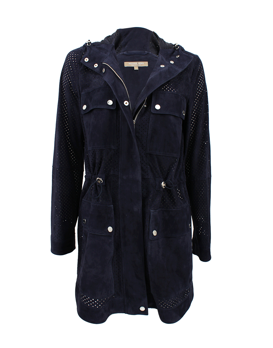 MICHAEL KORS-Suede Perforated Anorak-