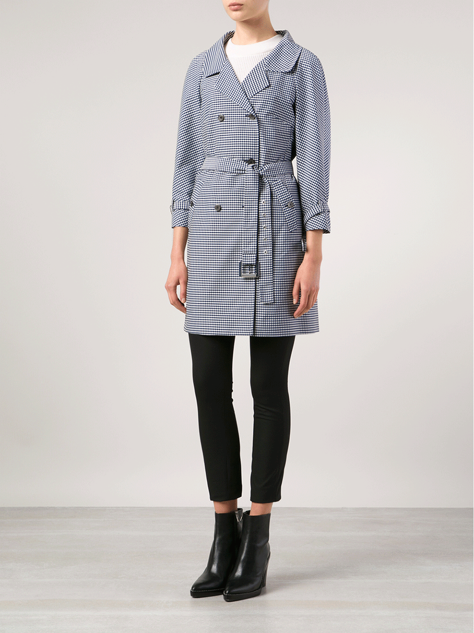 MICHAEL KORS-Open Neck Gingham Trench-