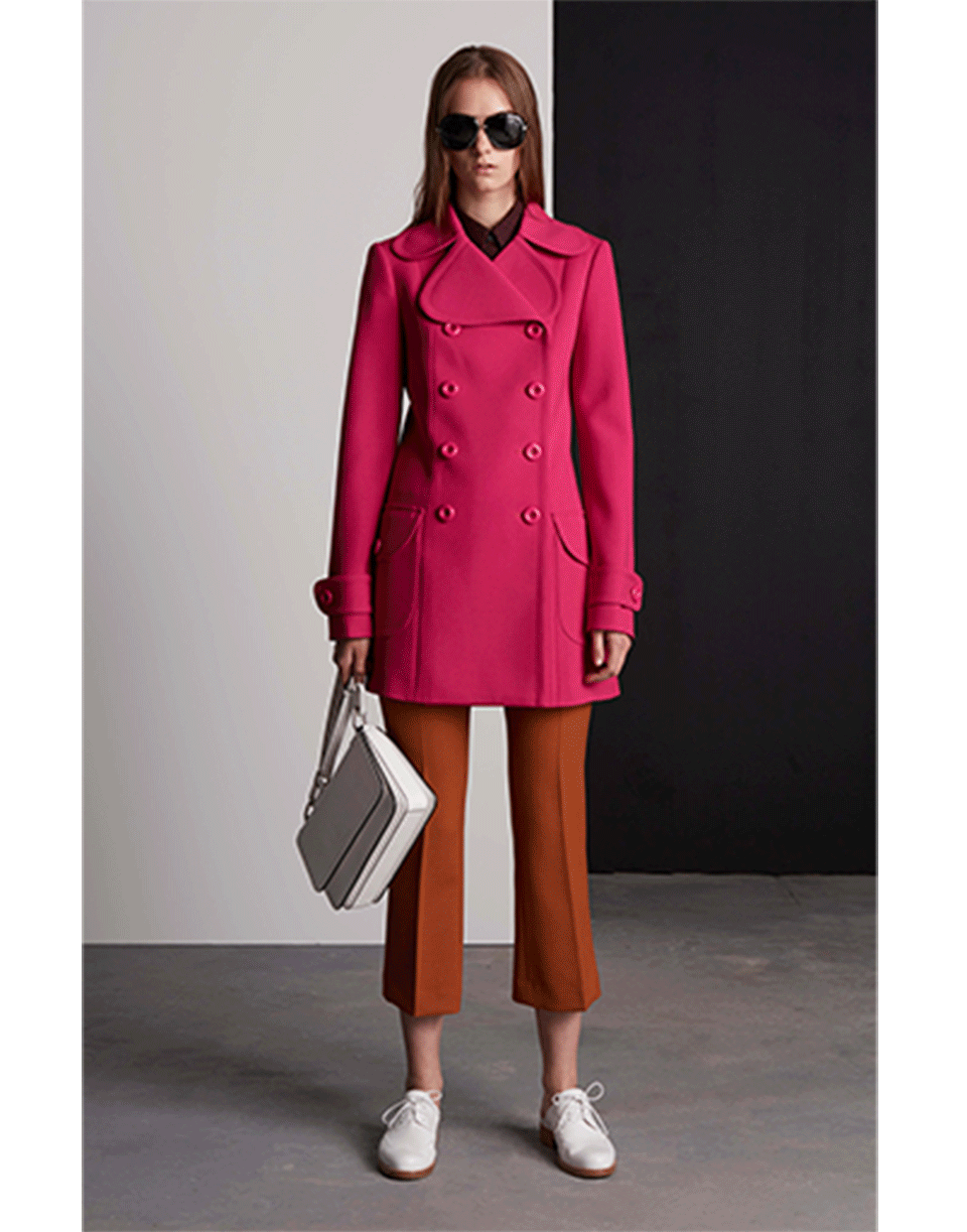 MICHAEL KORS-Flap Pocket Pea Coat-GERANIUM