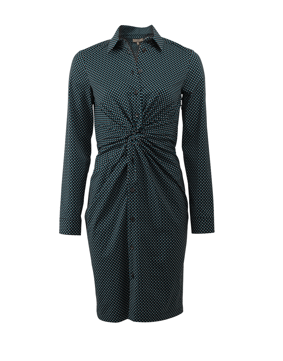 MICHAEL KORS-Diamond Print Twist Dress-
