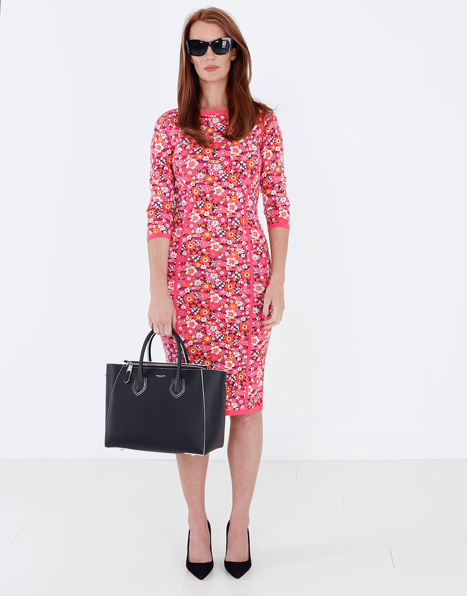MICHAEL KORS-Floral Knit Dress-