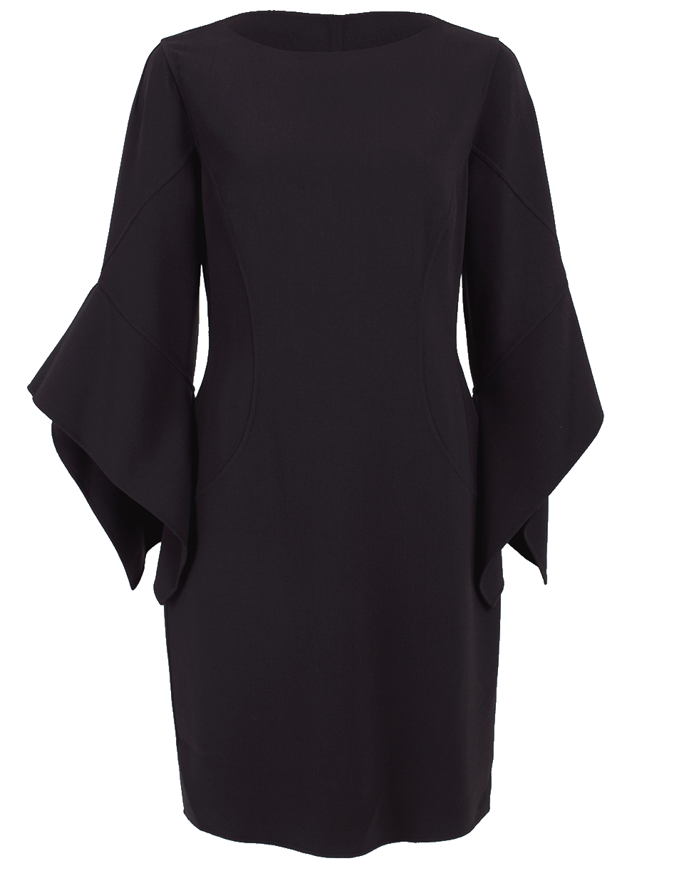 MICHAEL KORS-Drape Sleeve Sheath Dress-BLACK