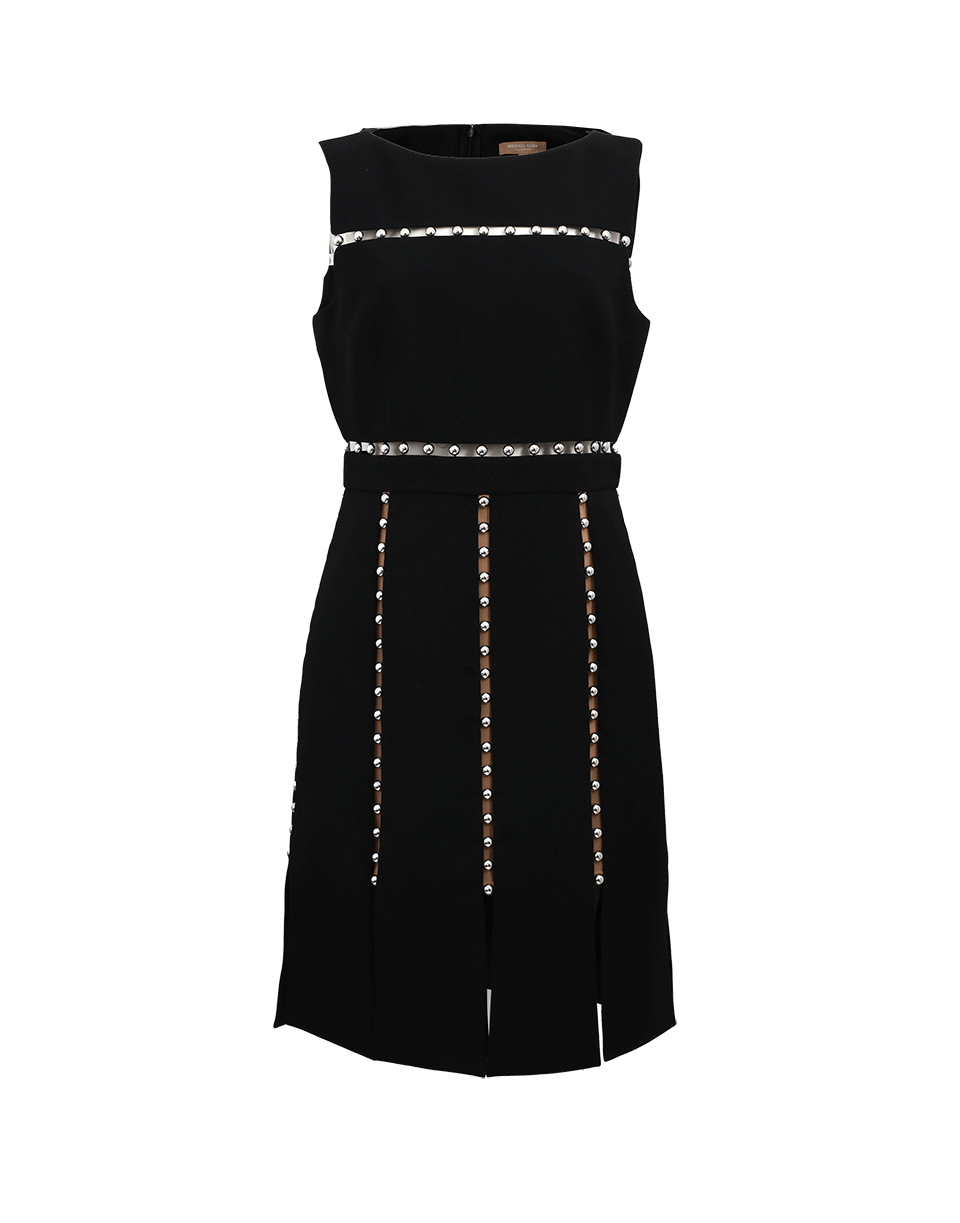 MICHAEL KORS-Studded Slashed Dress-BLACK