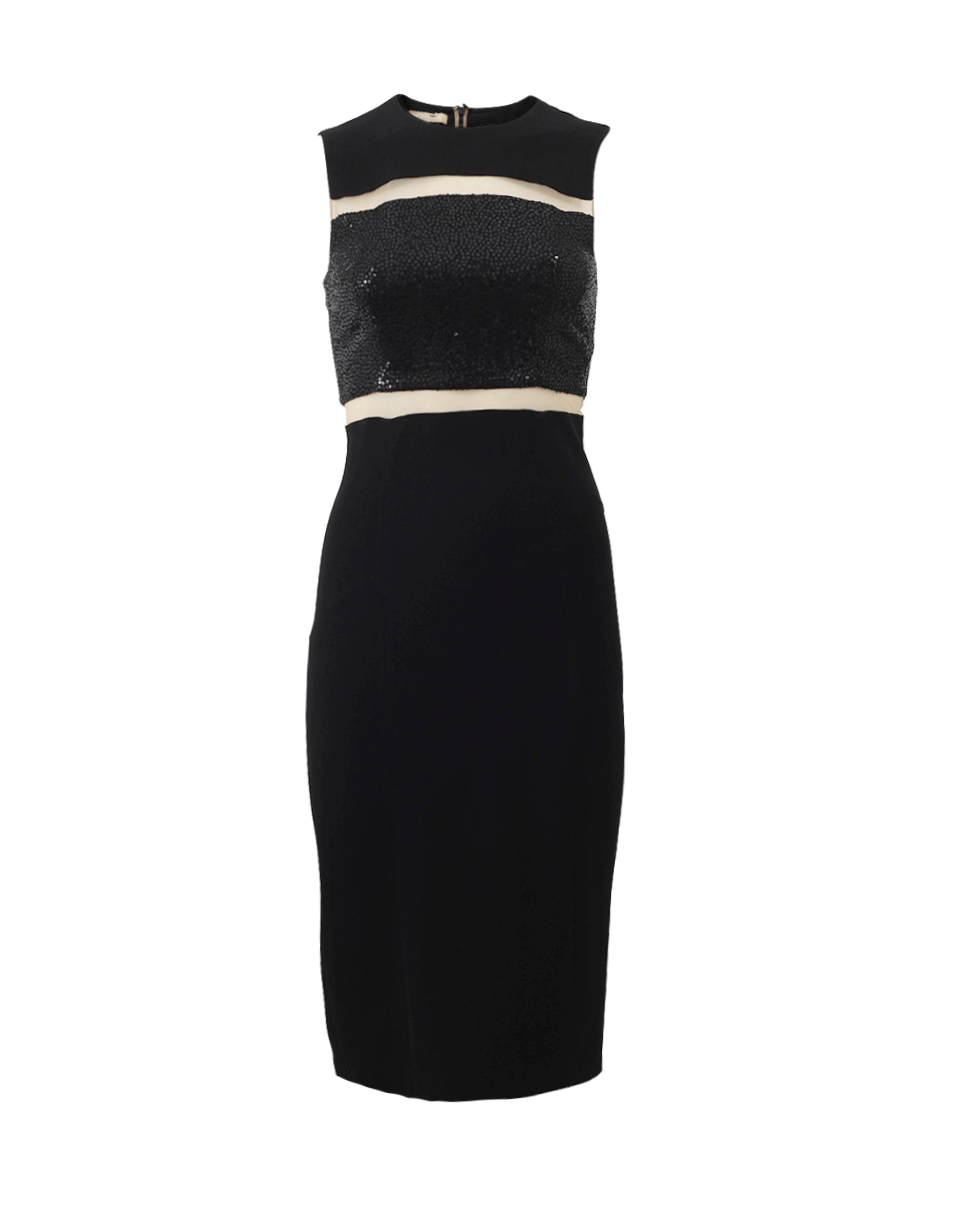 MICHAEL KORS-Mesh Inset Sheath Dress-