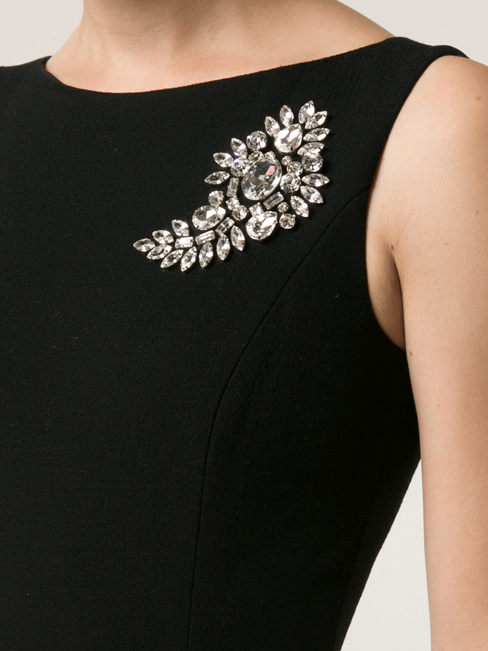 MICHAEL KORS-Paisley Brooch Sheath Dress-