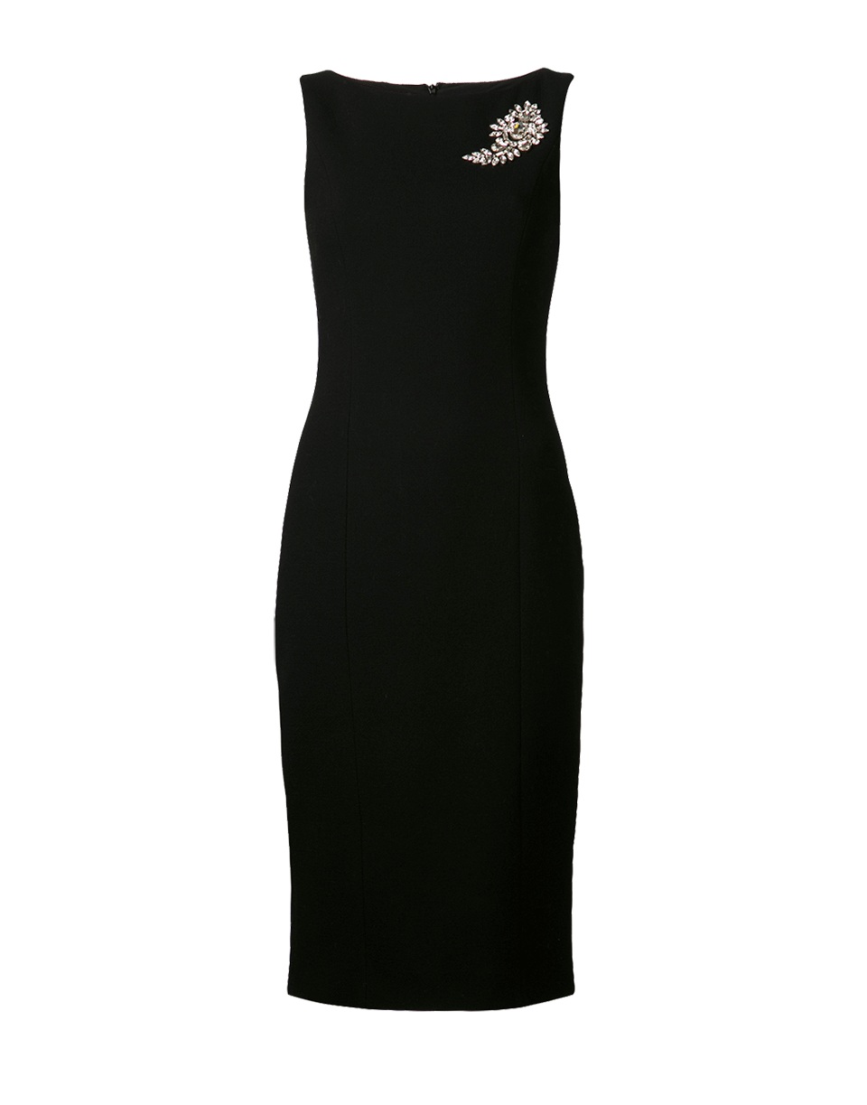 MICHAEL KORS-Paisley Brooch Sheath Dress-