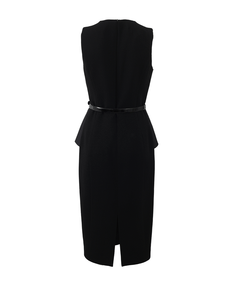 MICHAEL KORS-Belted Peplum Sheath-