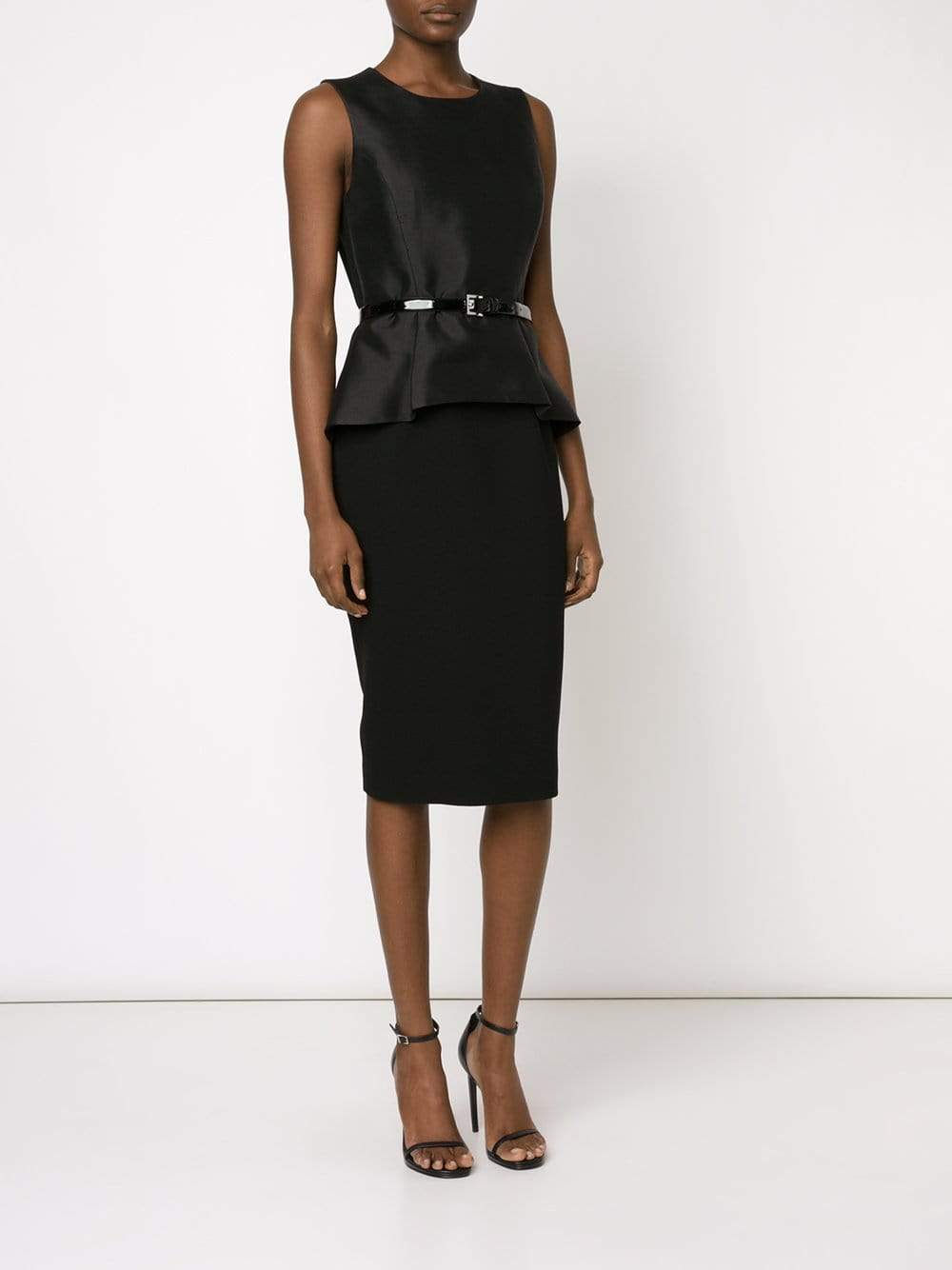 MICHAEL KORS-Belted Peplum Sheath-