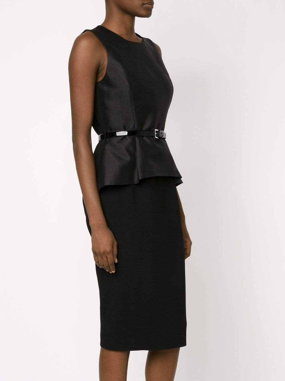 MICHAEL KORS-Belted Peplum Sheath-