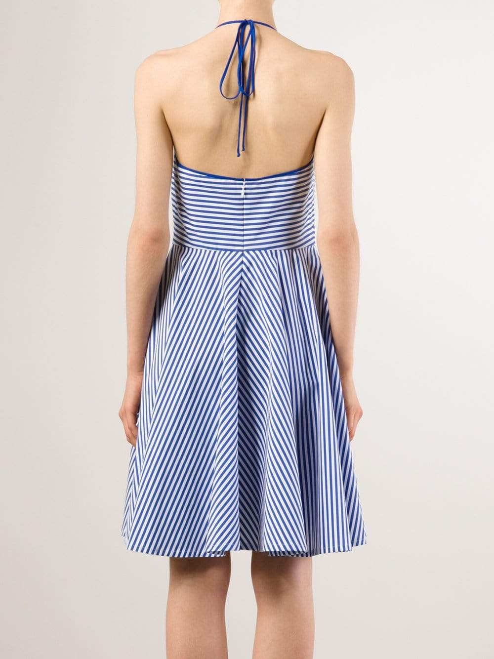 MICHAEL KORS-Striped Poplin Halter Dress-