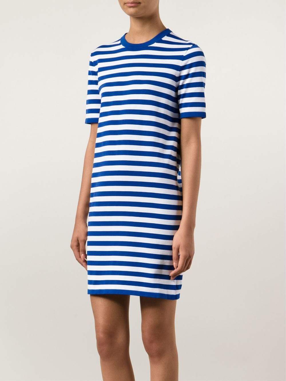 MICHAEL KORS-Striped Knit T-Shirt Dress-