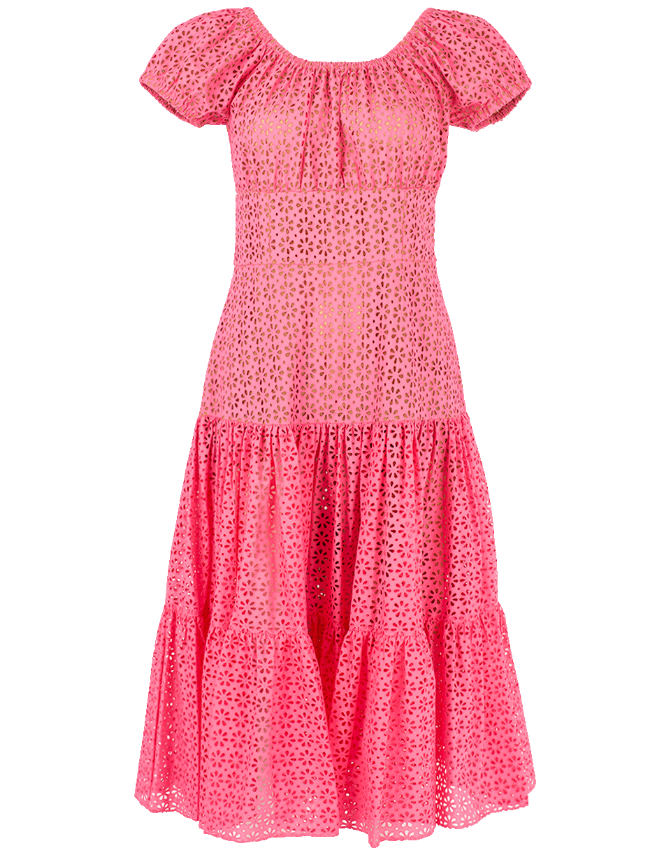 MICHAEL KORS-Cap Sleeve Tiered Eyelet Dress-