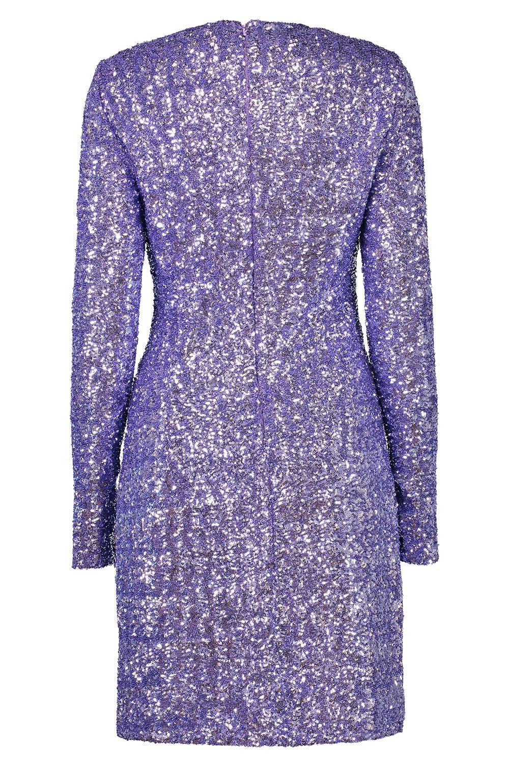 MICHAEL KORS-Long Sleeve Sequin Dress-