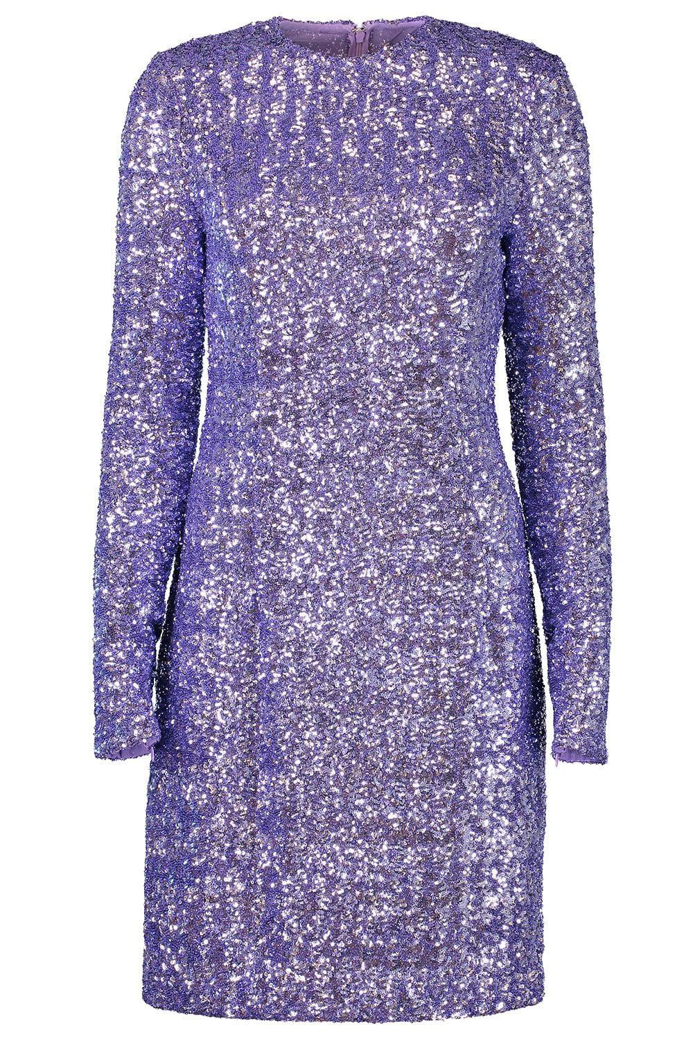 MICHAEL KORS-Long Sleeve Sequin Dress-