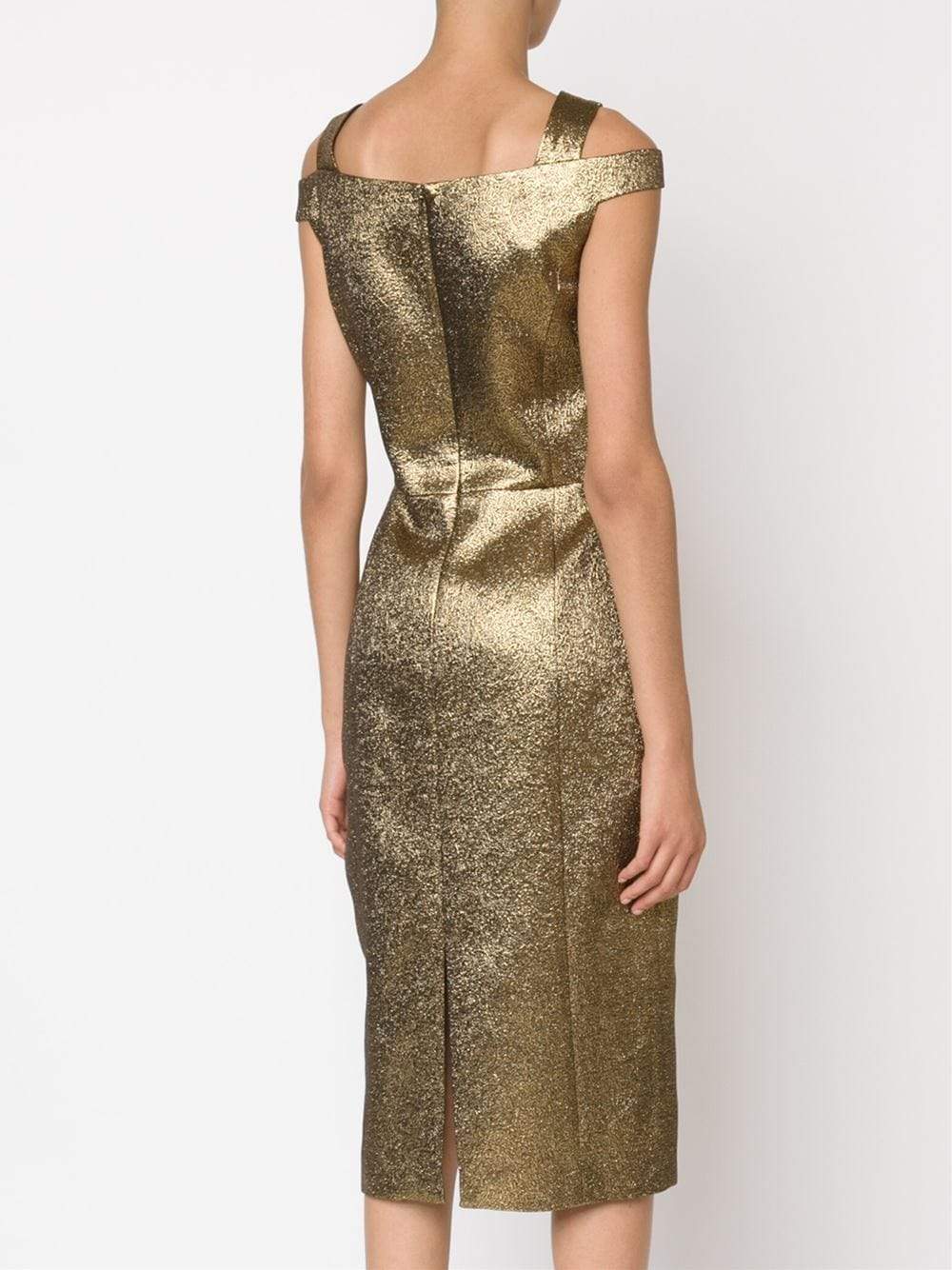 MICHAEL KORS-Paisley Jaquard Off Shoulder Sheath-