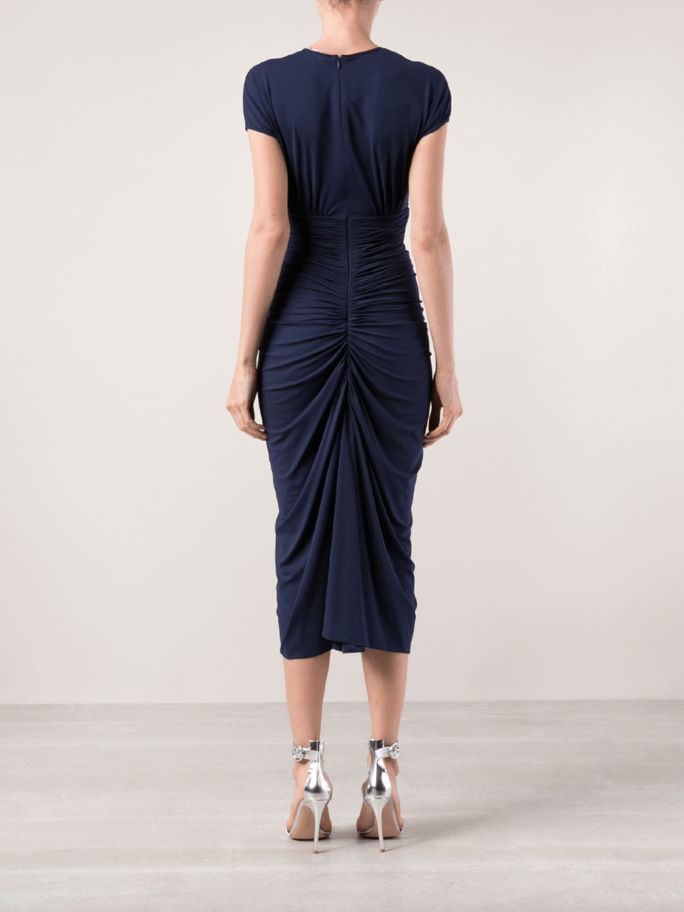 MICHAEL KORS-Cap Sleeve Ruched Dress-