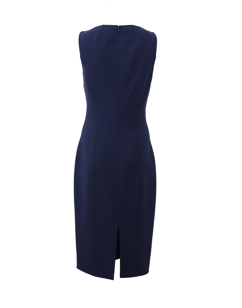 MICHAEL KORS-Wool Crepe Sheath-INDIGO