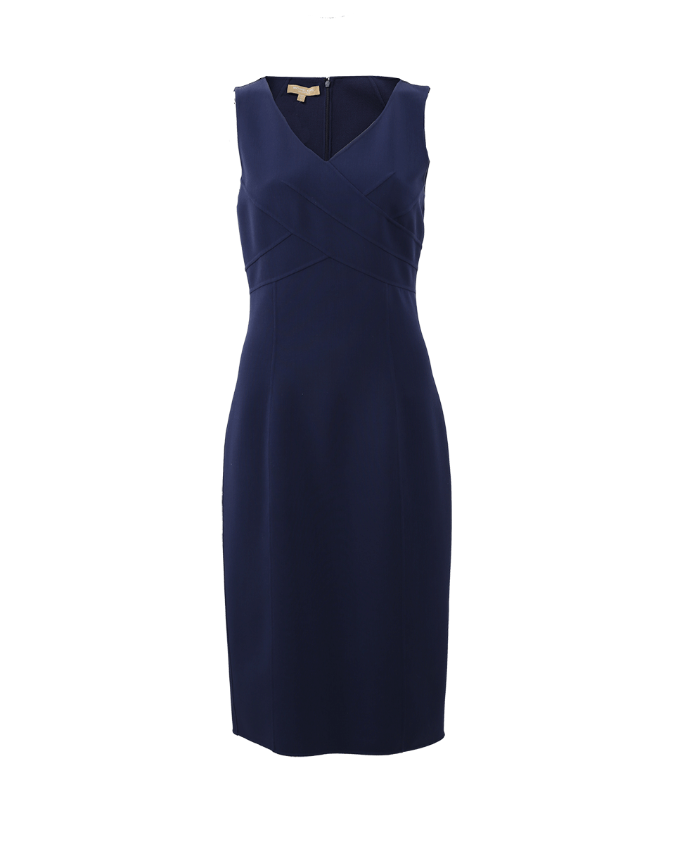MICHAEL KORS-Wool Crepe Sheath-INDIGO
