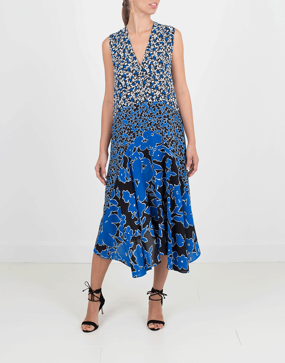 MICHAEL KORS-Tropical Georgette Plunge Shift Dress-
