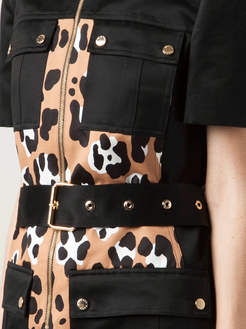 MICHAEL KORS-Print Block Belted Shirt Dress-