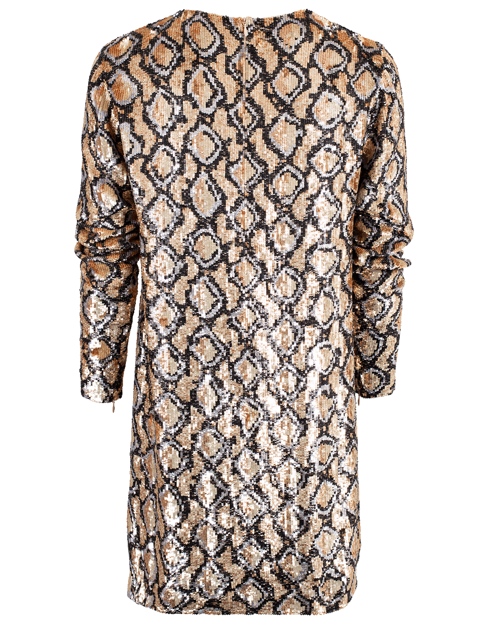MICHAEL KORS-Python Shift Dress-NUDE