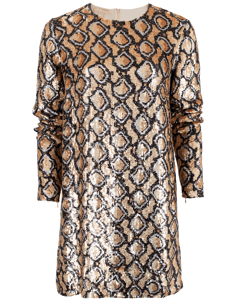 MICHAEL KORS-Python Shift Dress-NUDE