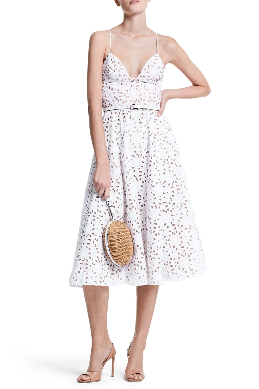 MICHAEL KORS-Spaghetti Strap Dance Dress - White-