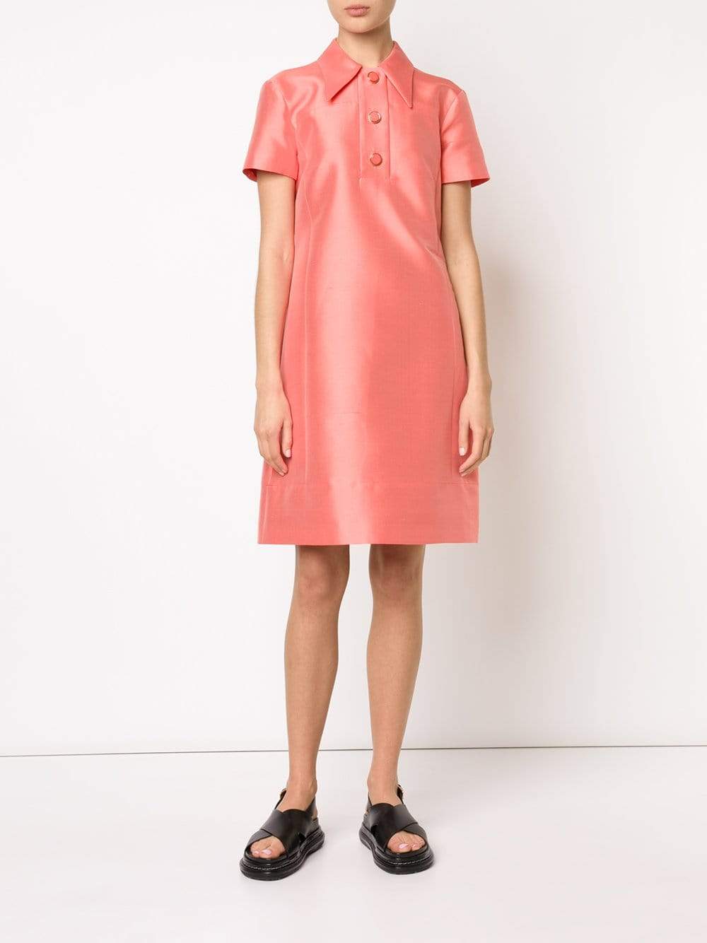MICHAEL KORS-Shantung Collared Polo Dress-