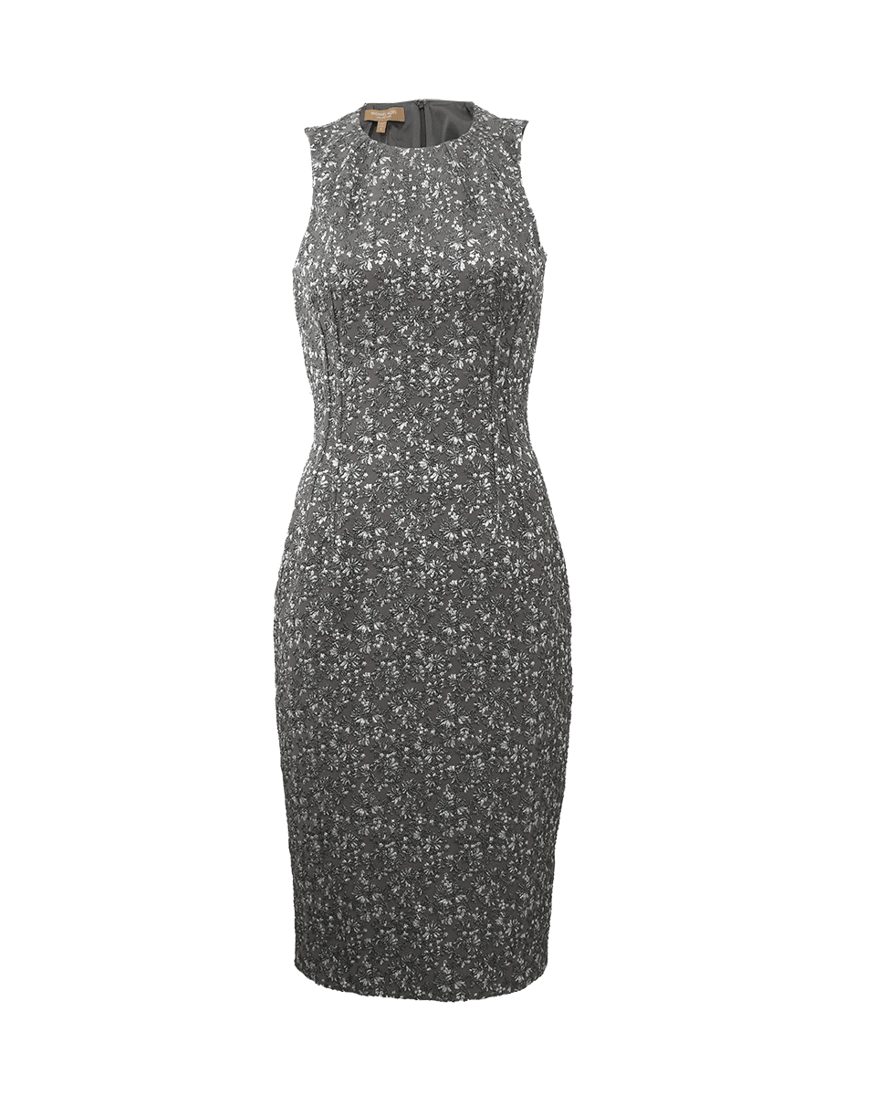 MICHAEL KORS-Metallic Jacquard Sheath Dress-