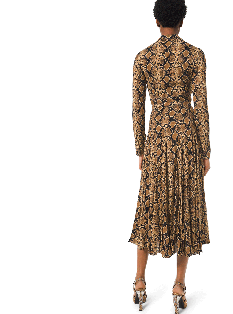 MICHAEL KORS-Python Crushed Shirtdress-