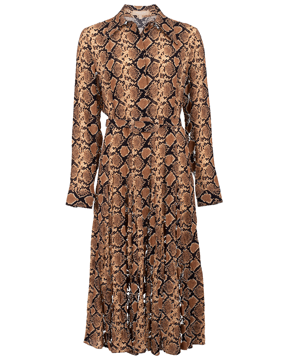 MICHAEL KORS-Python Crushed Shirtdress-