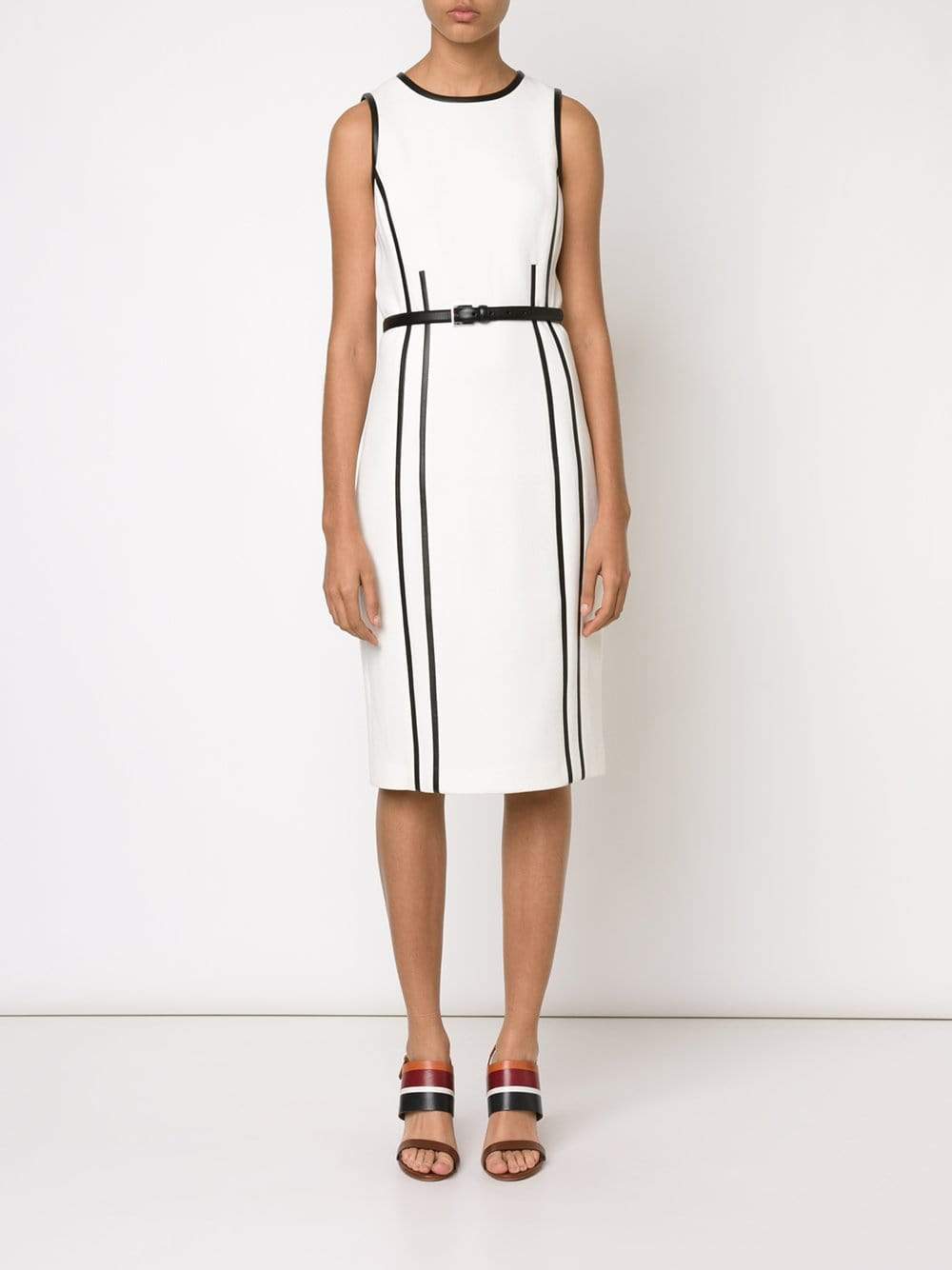 MICHAEL KORS-Belted Leather Seam Sheath-