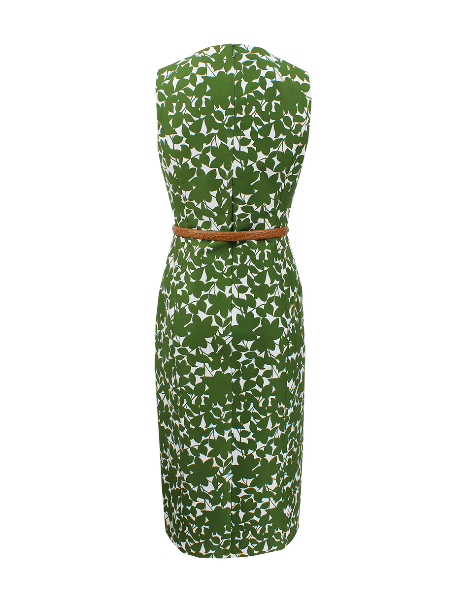 MICHAEL KORS-V-Neck Floral Sheath With Belt-