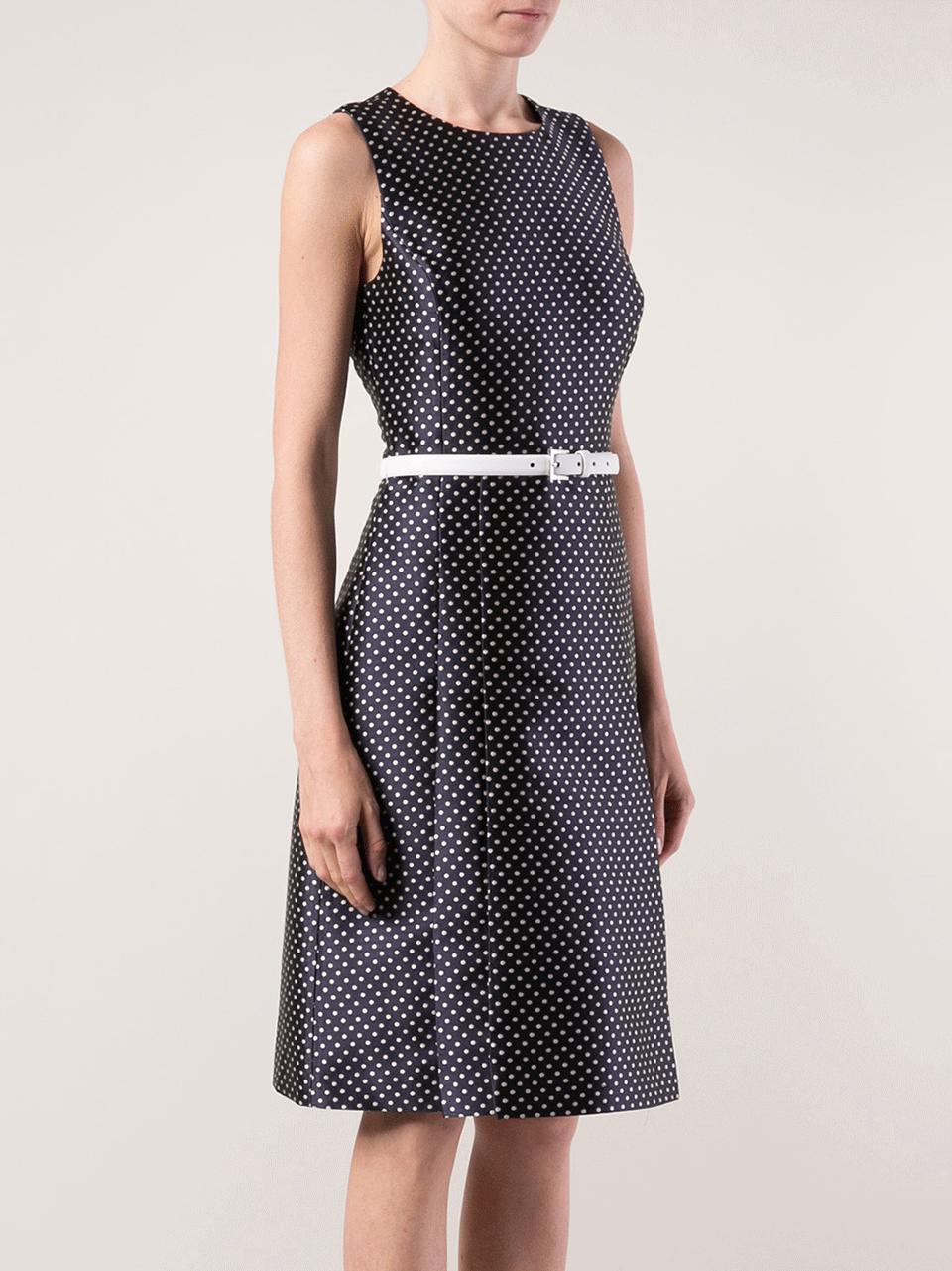 MICHAEL KORS-Jacquard Pleated A-Line Dress With Belt-