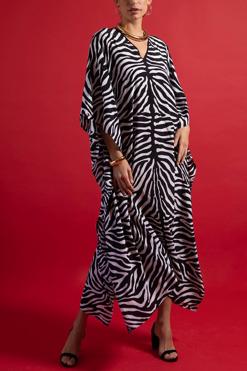 MICHAEL KORS-Printed Caftan-ZEBRA