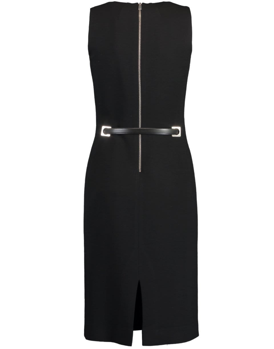 MICHAEL KORS-Crew Boucle Dress with Belt-BLACK