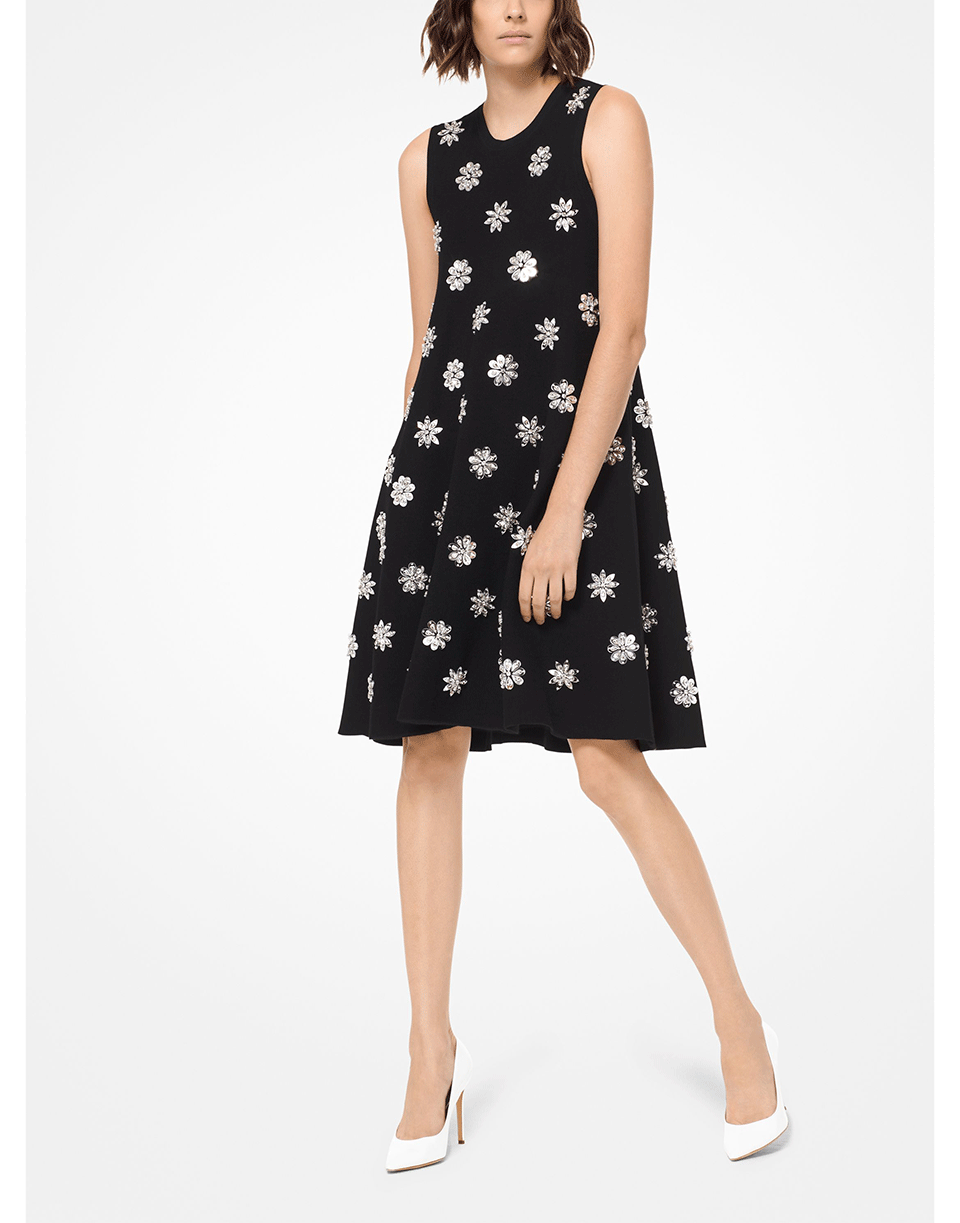 MICHAEL KORS-Embroidered Trapeze Dress-