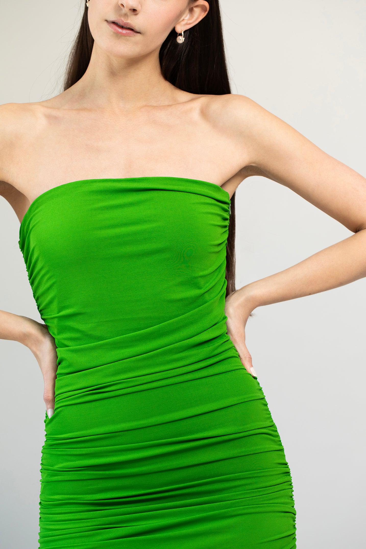 MICHAEL KORS-Ruched Strapless Dress-
