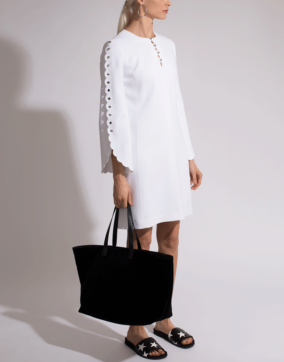 MICHAEL KORS-Sable Scallop Sleeve Shift Dress-