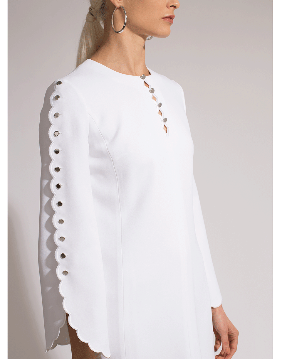 MICHAEL KORS-Sable Scallop Sleeve Shift Dress-