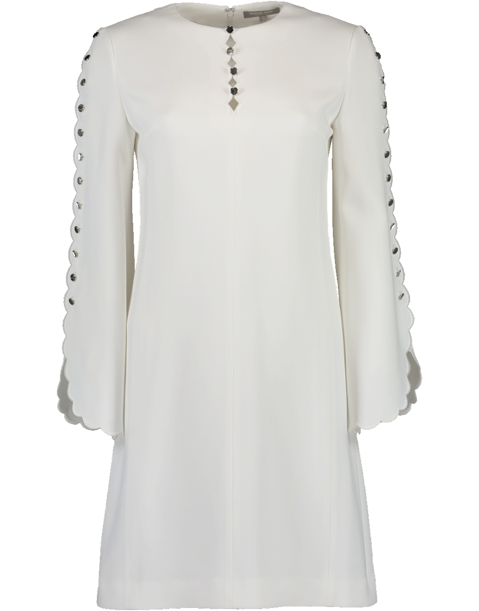 MICHAEL KORS-Sable Scallop Sleeve Shift Dress-